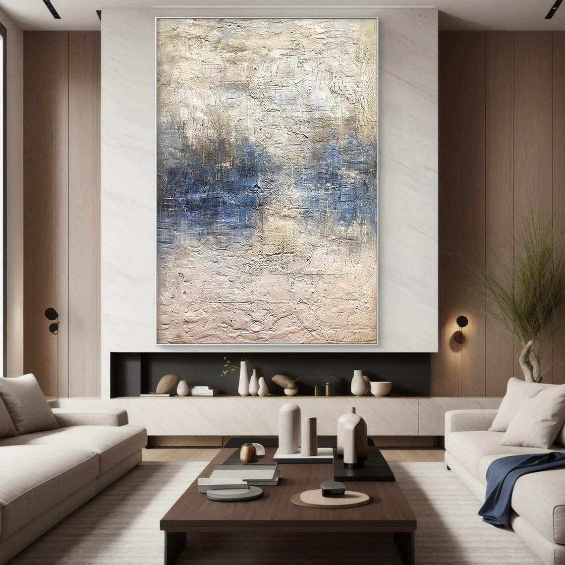 Textured Serene Landscape Modern Minimalist Wall Art #MM217