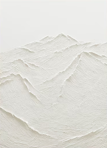 White Minimalist Mountain Painting Abstract Art Room Decor #MM165