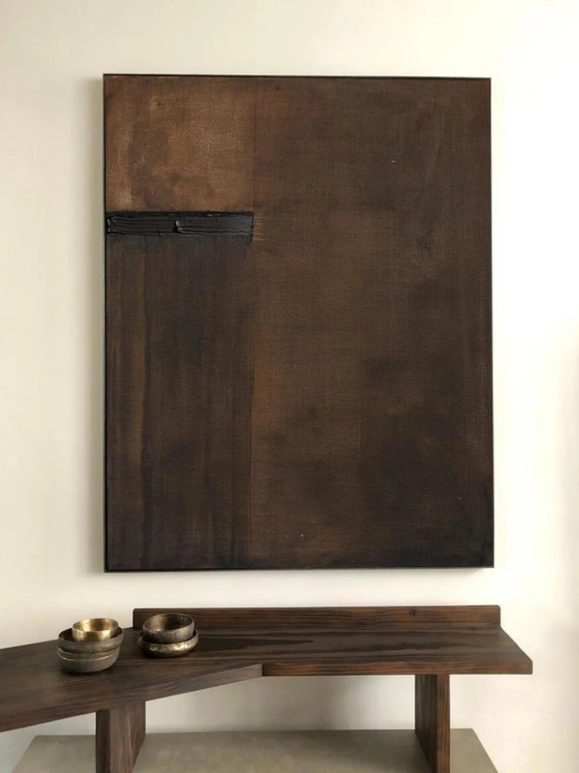 Brown Textured Wabi Sabi Modern Minimalist Wall Decor with Organic Feel #MM224