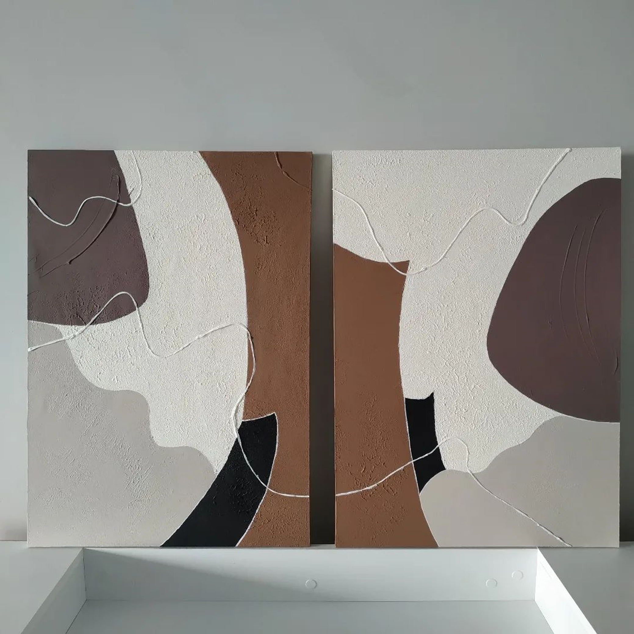 Modern Abstract Art Diptych Elegant Wall Decor #MMS031