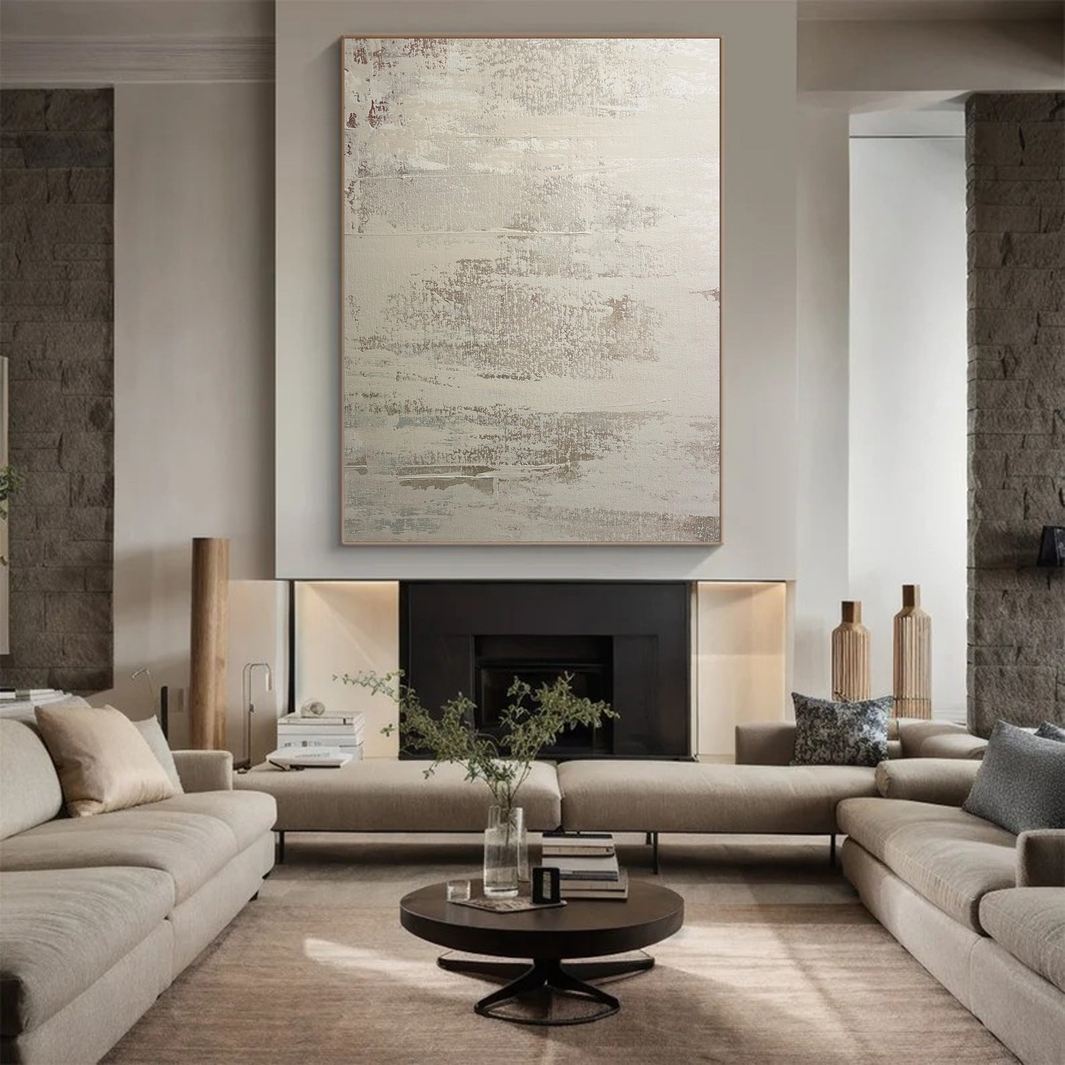 Contemporary Worn Canvas Art Ideal for Chic Urban Interiors #MM003