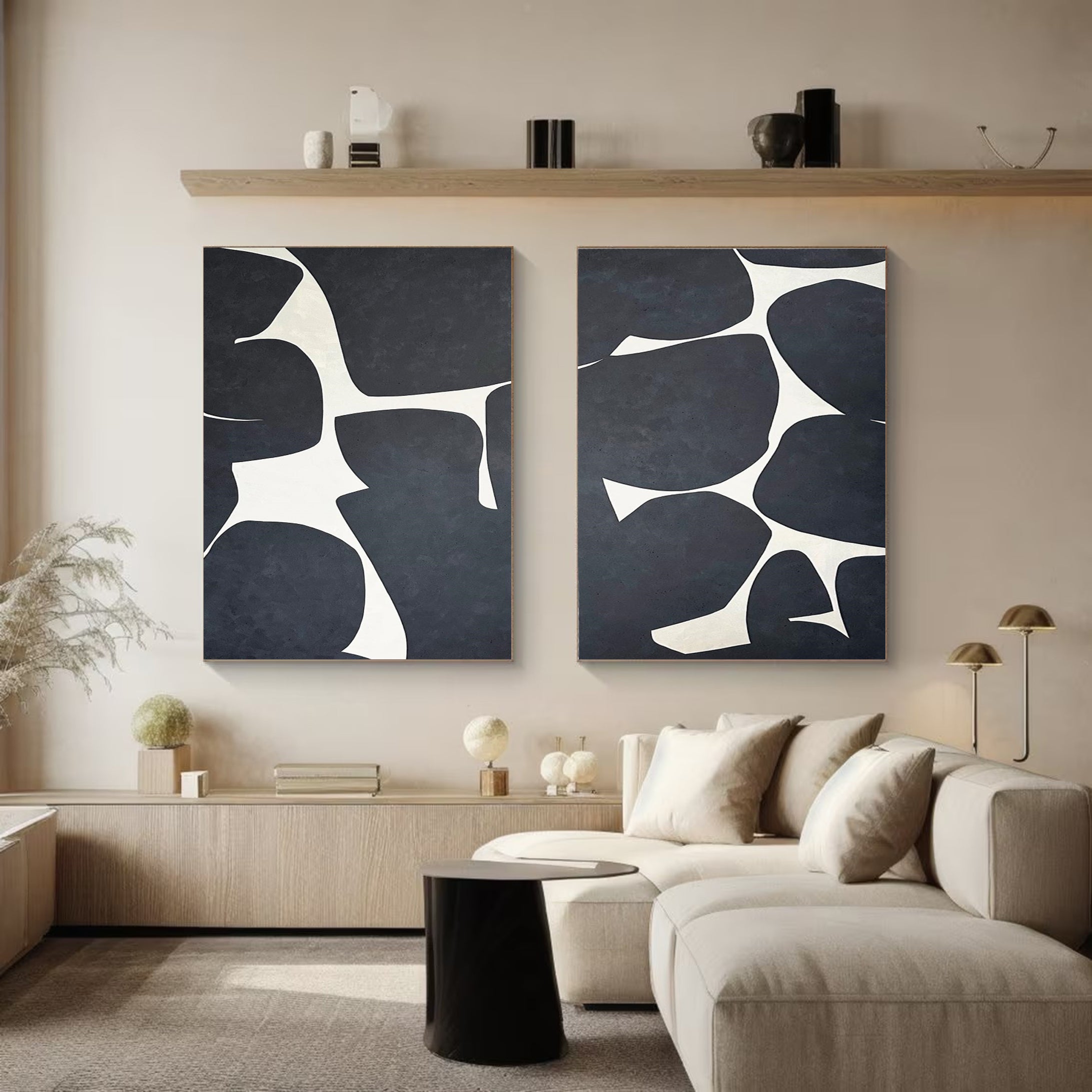 Minimalist Black and White Wall Art Set