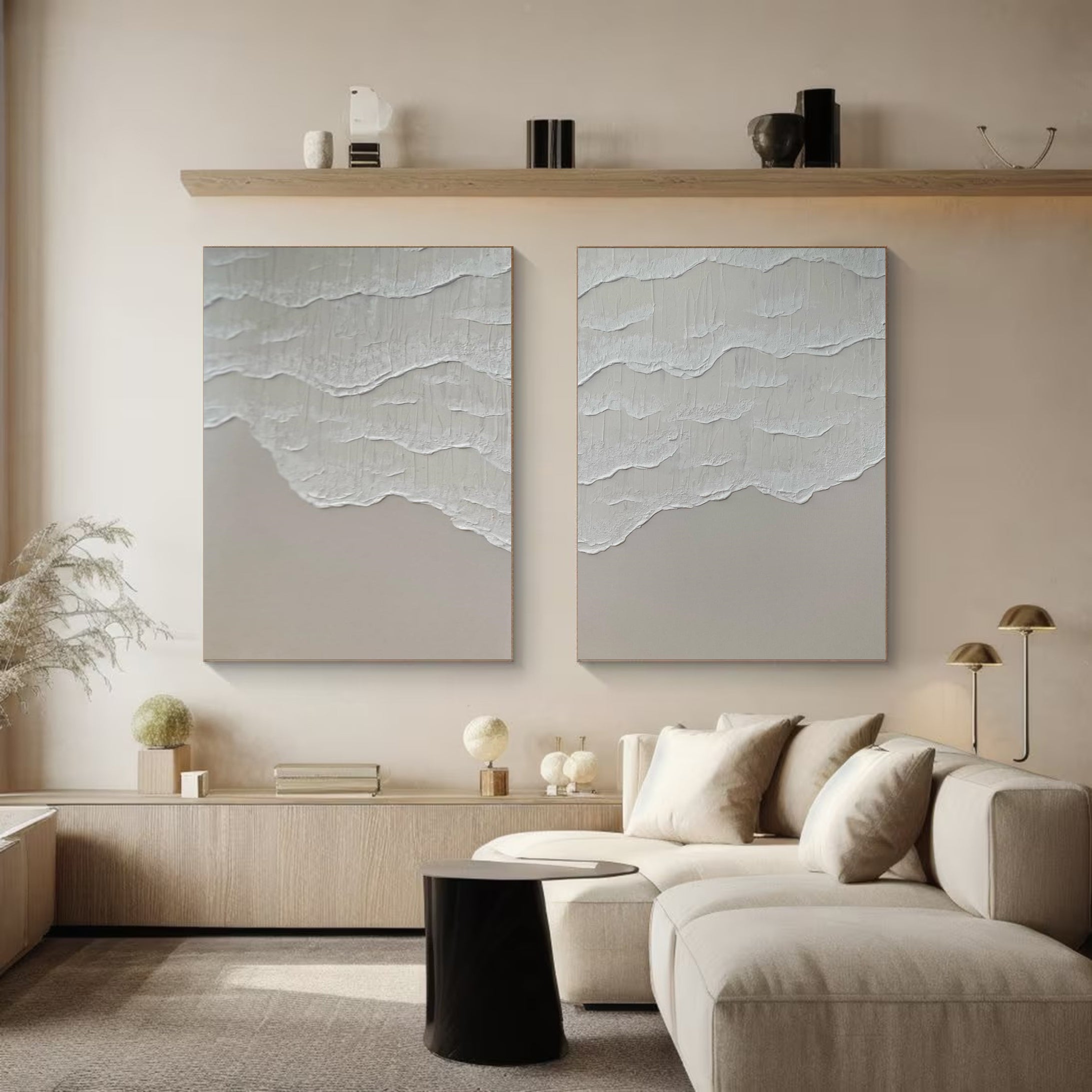 Modern Abstract Ocean Art Tranquil Home Decor #MMS023