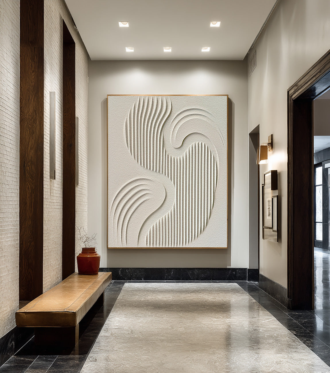 Modern Farmhouse Abstract - Neutral Textured Canvas #AG 051