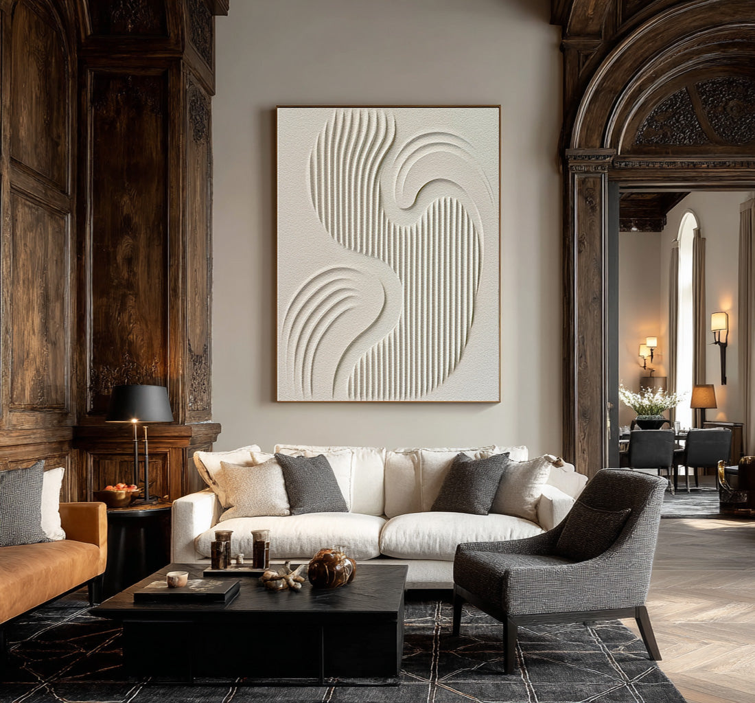 Modern Farmhouse Abstract - Neutral Textured Canvas #AG 051