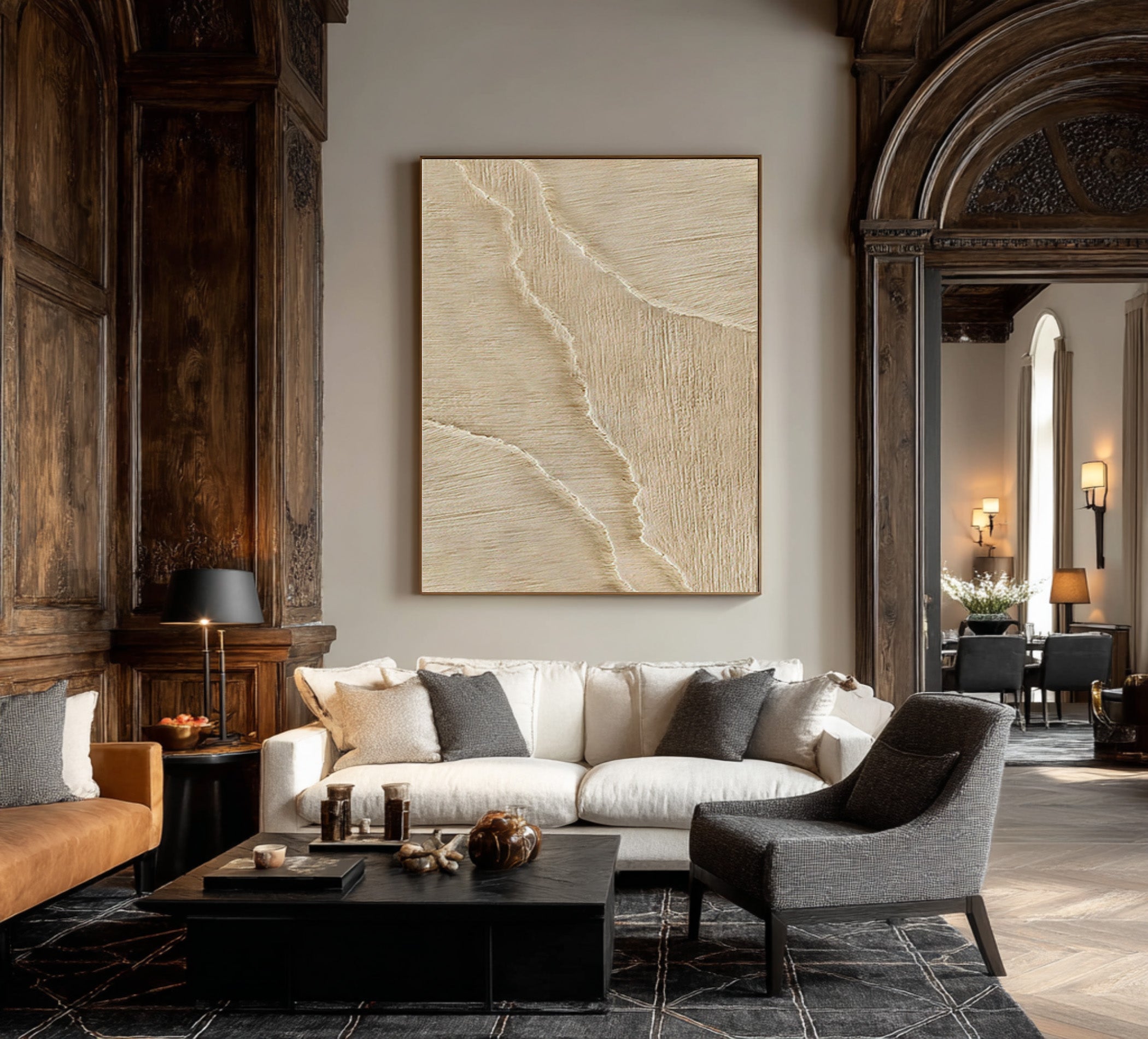 Hand-Painted Abstract Impasto - Vertical Coastal Wall Art #AG 072
