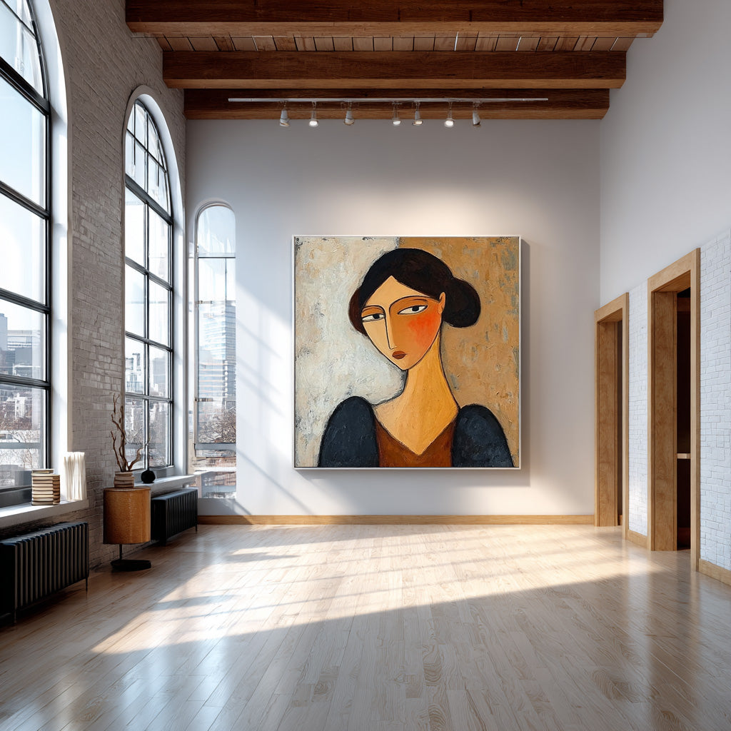Unique Modern Portrait Canvas Gallery Style Art #AG 089