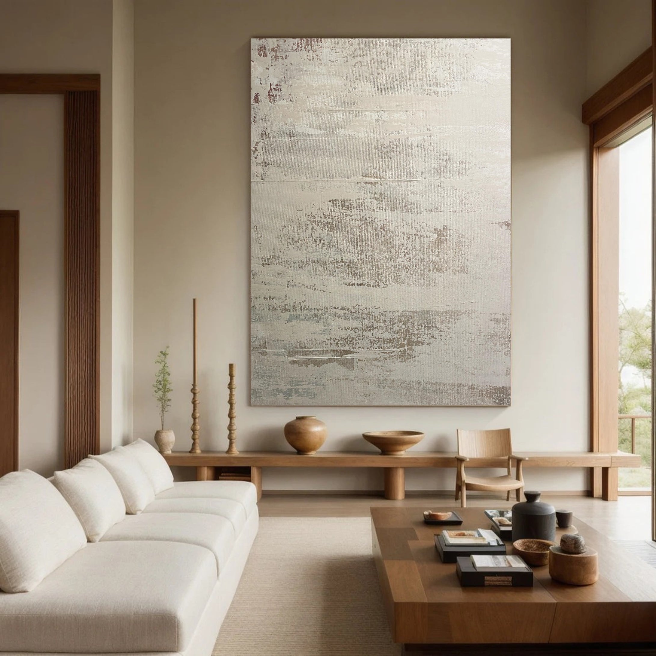 Contemporary Worn Canvas Art Ideal for Chic Urban Interiors #MM003