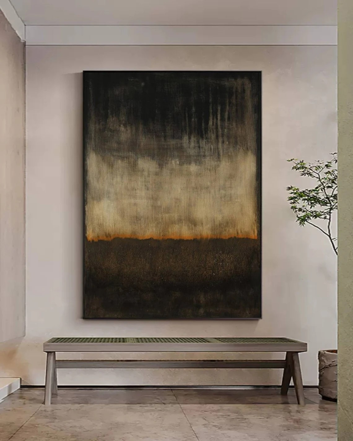 Raw Edge Minimalist Abstract Textured Modern Art #MM250