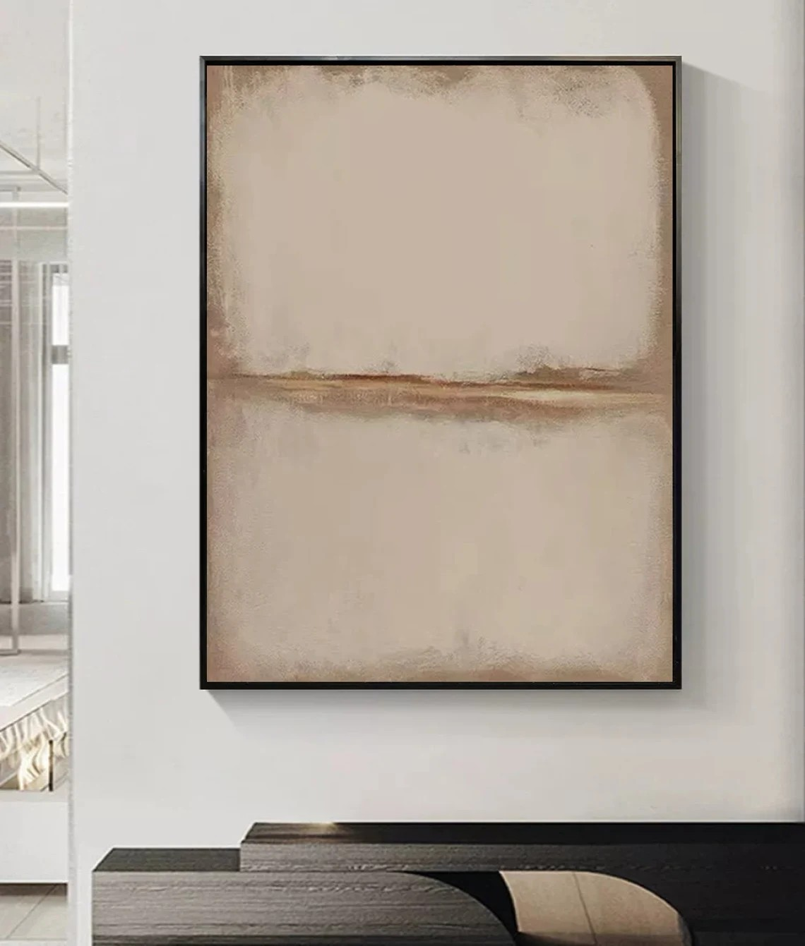 Simple Elegant Abstract Textured Neutral Wall Art #MM237