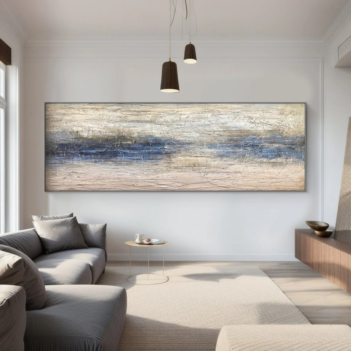 Textured Serene Landscape Modern Minimalist Wall Art #MM217