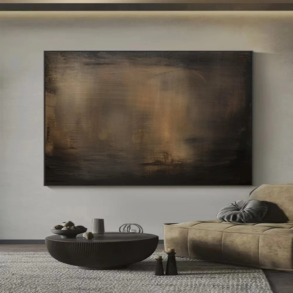 Large Modern Dark Shades Abstract Landscape Wall Decor#MM212