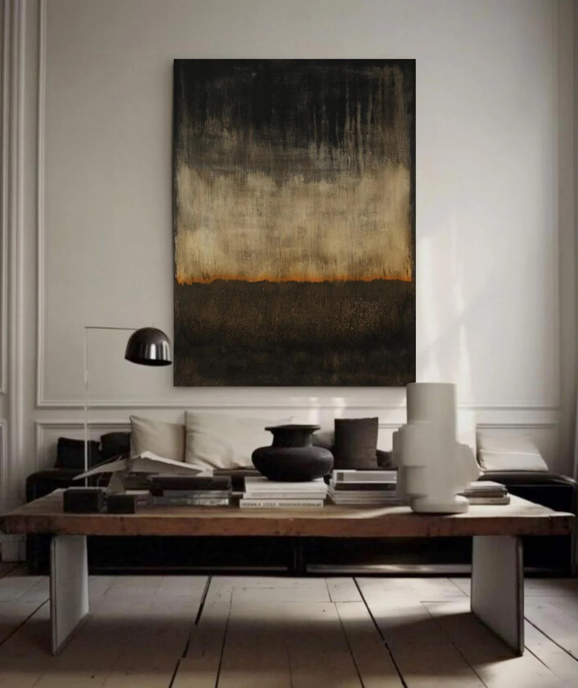 Raw Edge Minimalist Abstract Textured Modern Art #MM250