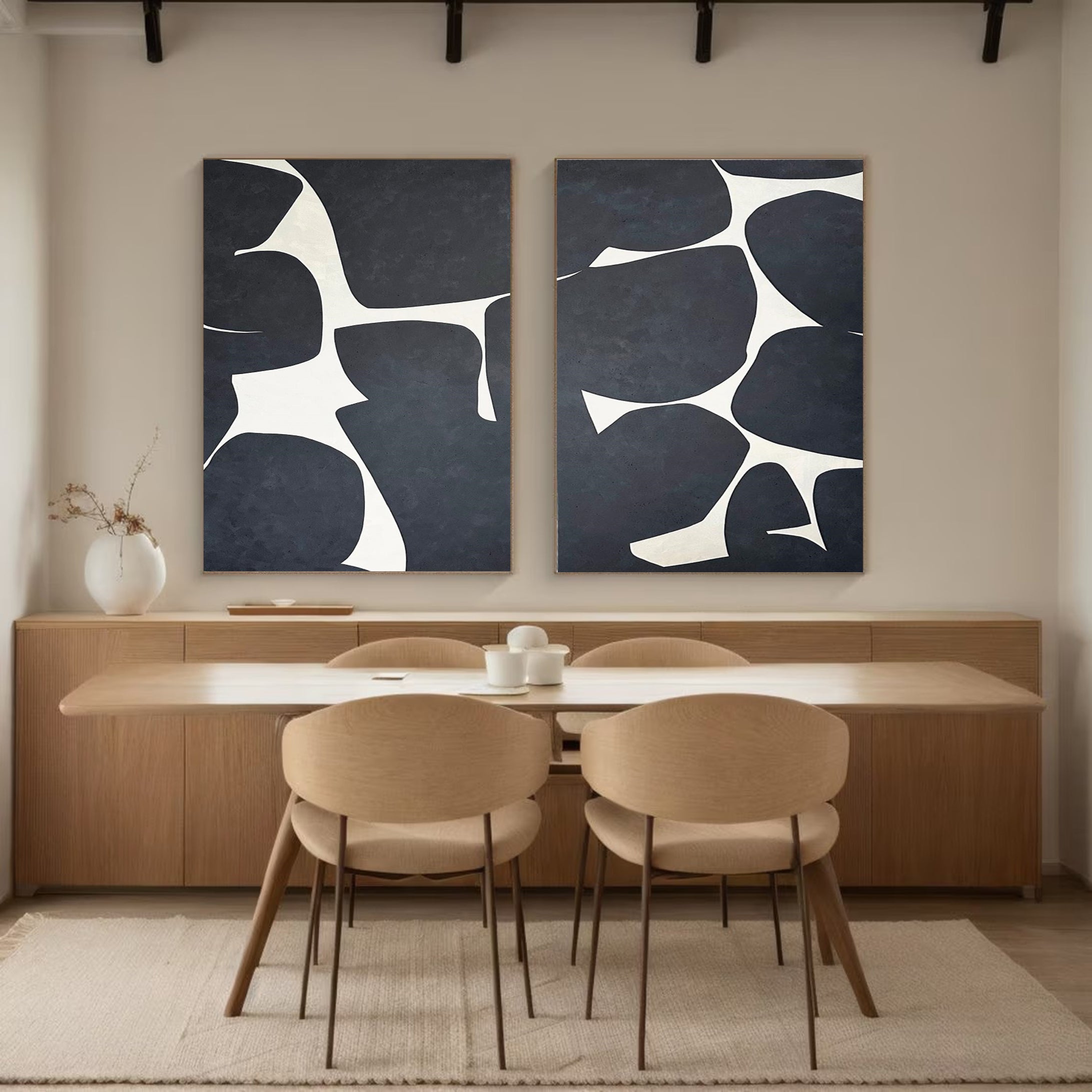 Minimalist Black and White Wall Art Set For Home #MMS003