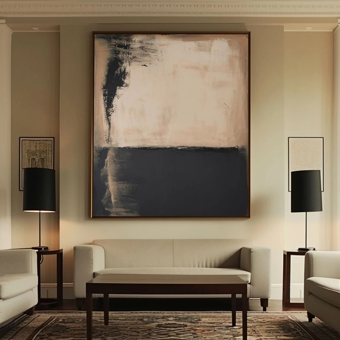 Contrasting Minimalist Textured Abstract Modern Wall Art #MM248